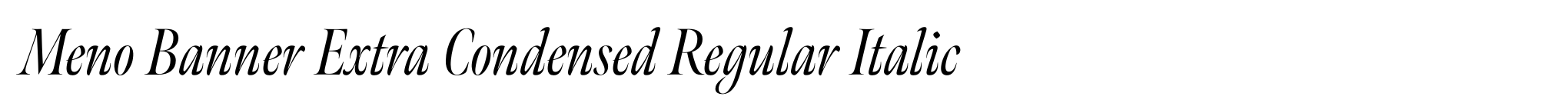 Meno Banner Extra Condensed Regular Italic image